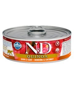 Farmina ND Quinoa Skin&Coat Arenque Lata para Gato 80gr