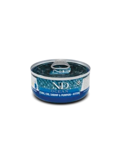 Farmina N&D Ocean Lata para Gatito con Atun, Bacalao, Gambas 70gr