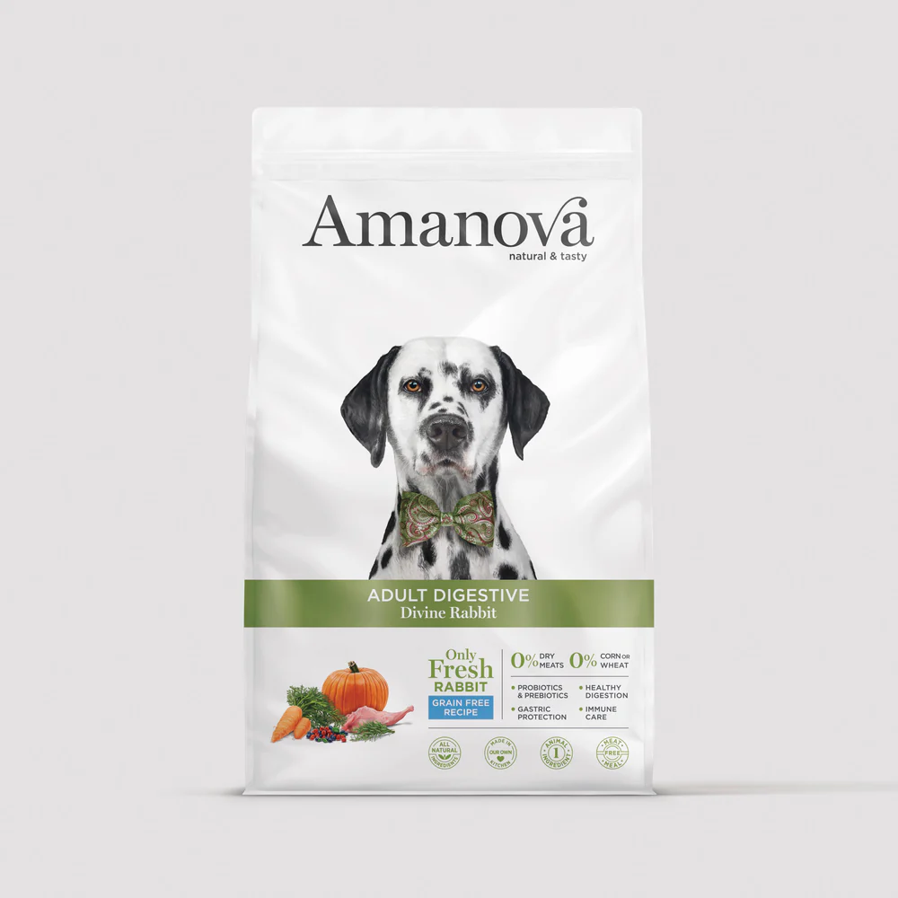 Amanova Divine Rabbit Pienso Digestion Monoprotéico con Conejo para Perro Adulto