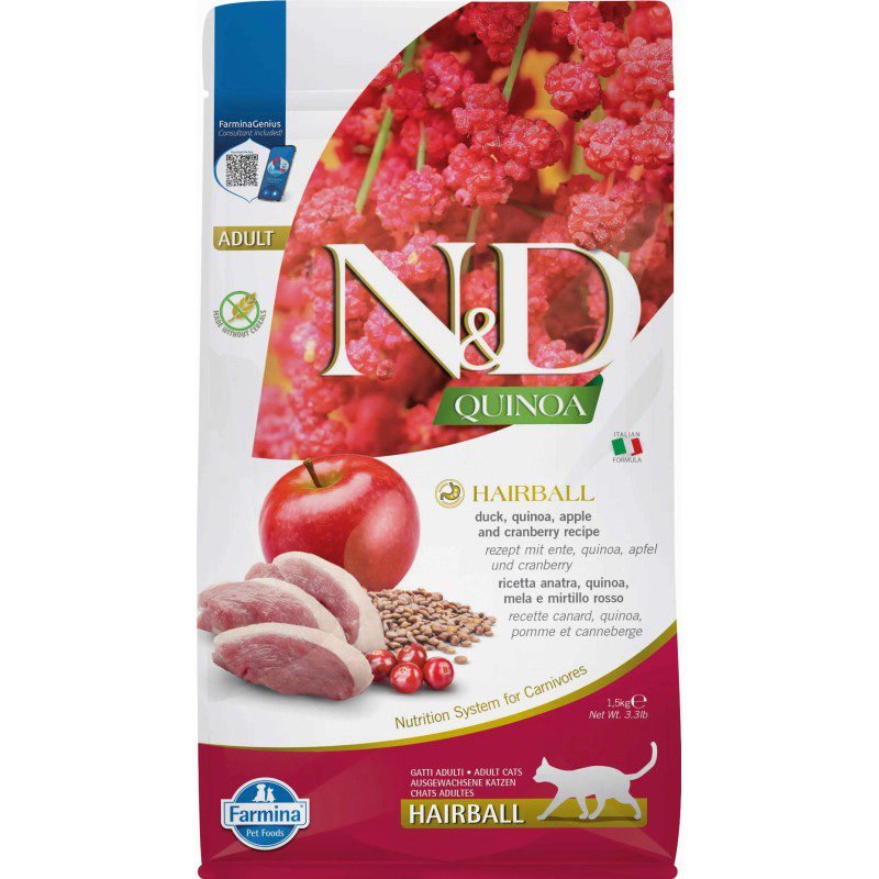 Farmina N&D Quinoa Hairball para Gato 1,5kg